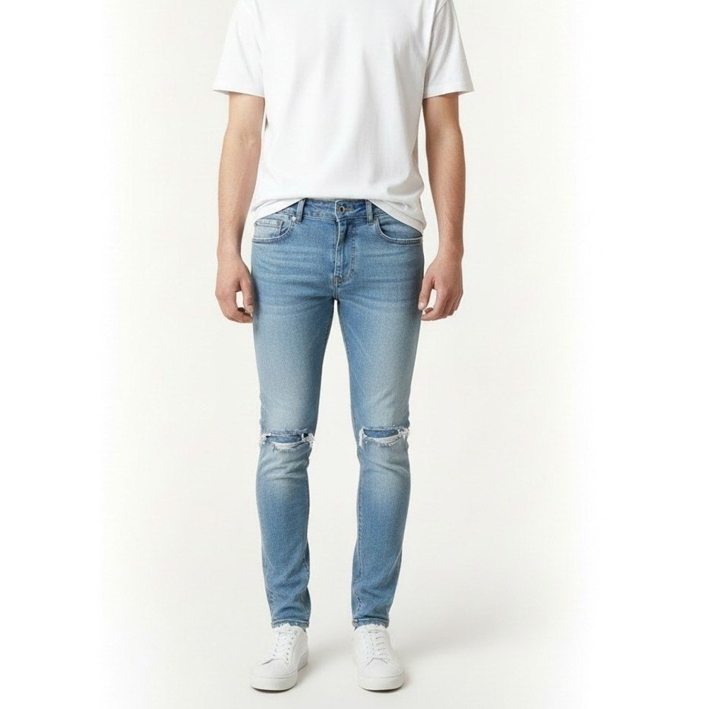 DL1961 Jeans Mens 31x32 Cooper Relaxed Skinny Divide Distressed Button Fly